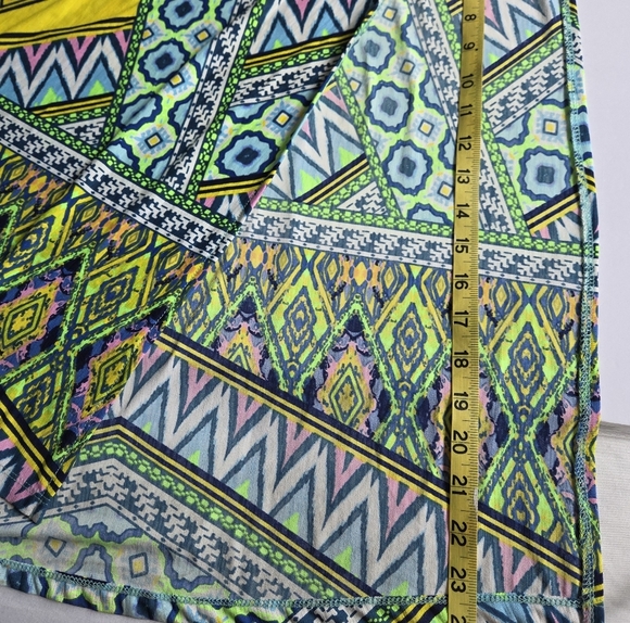 Vibrant Geometric Print Halter Cut Out Dress. - Picture 9 of 9